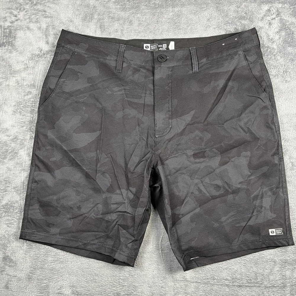 Salty Crew Drifter 2 Hybrid Walkshorts Mens 36 Gray Camouflage Logo Resort Wear